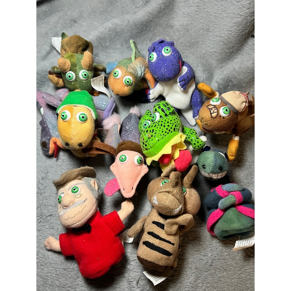 Lot 12 Accord Publishing Plush Finger Puppets Dinosaur Frog Whale Monster 2001
